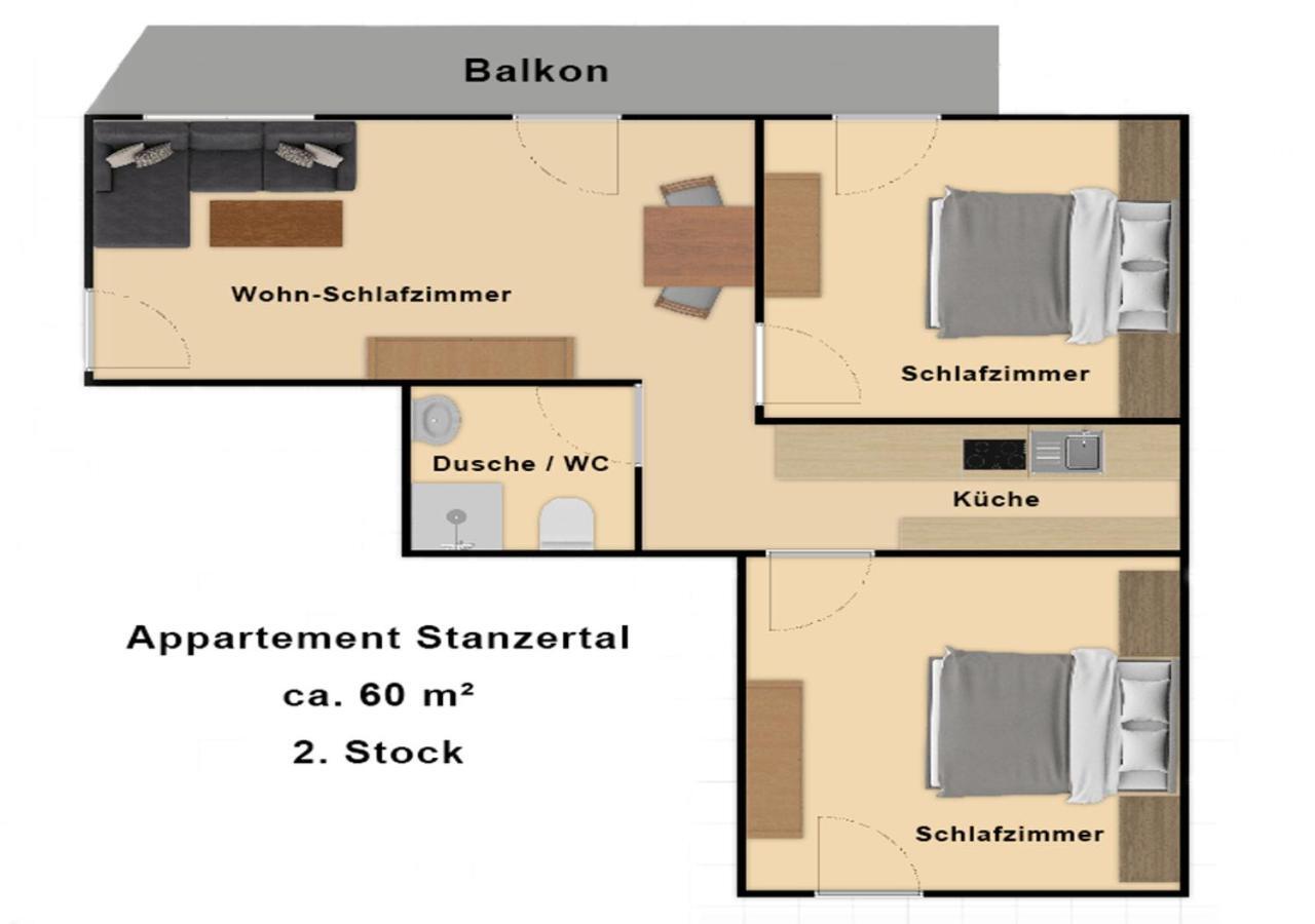 Appartement Pension St. Sebastian Pettneu am Arlberg Exteriör bild